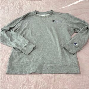 Champion Gray Crewneck Sweater Relaxed Fit Cotton Blend